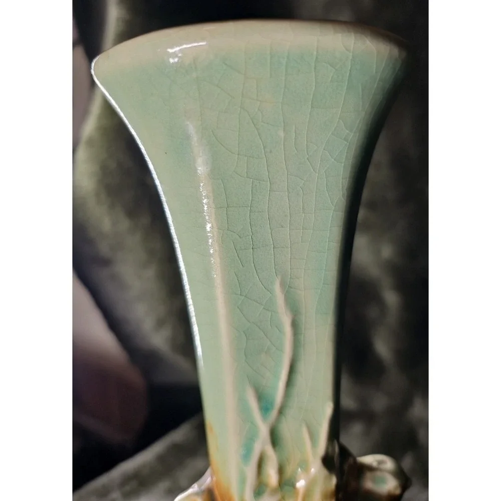 Pair Vintage‎ McCoy Pottery rustic birds in nest - 8